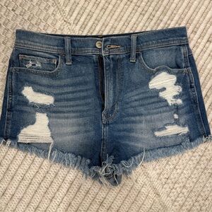 Hollister Blue Distressed Jean Shorts